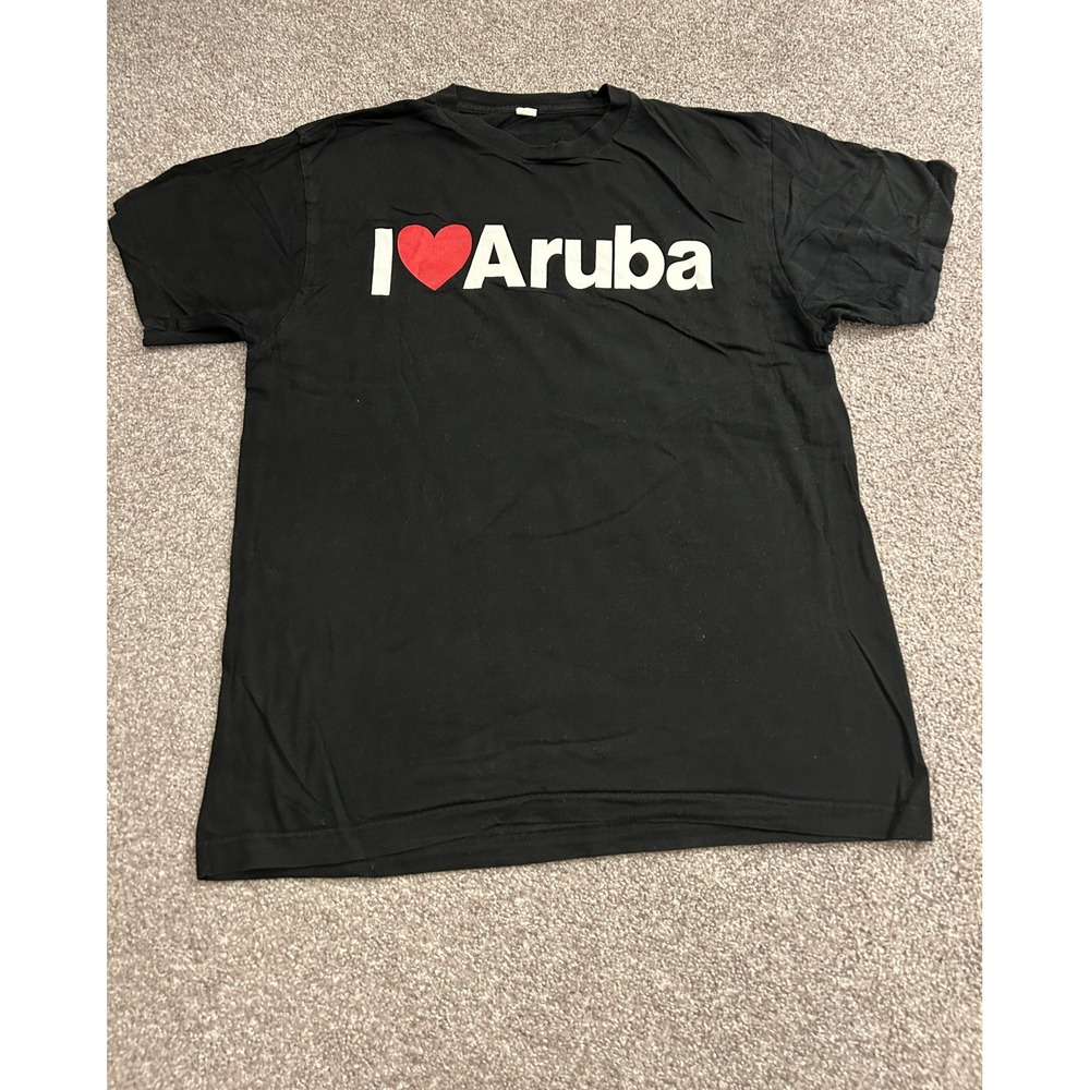 G Group I Heart Aruba T Shirt Mens Medium Black Excellent Short Sleeve Graphic